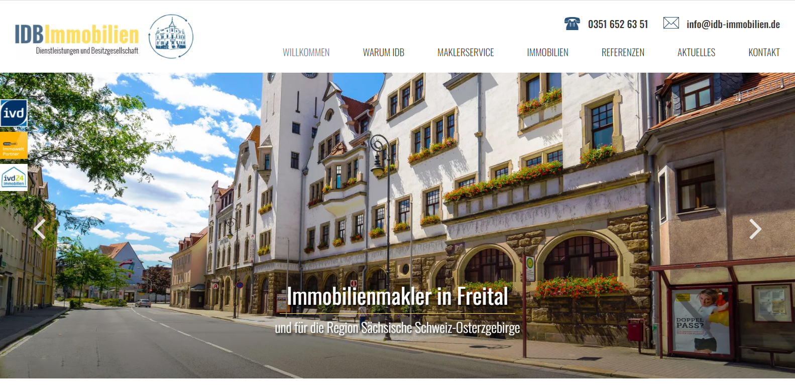 Immobilienmakler-Webseite mit local SEO in Freital - Region Dresden