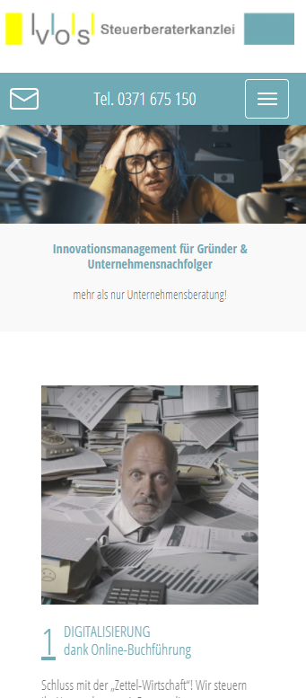 mobile Homepage mit Google Optimierung für Steuerkanzlei