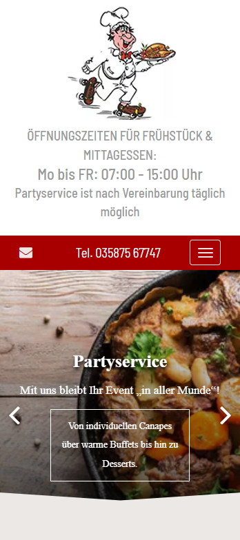 mobiles Webdesign für Partyservice mit SEO bei Bautzen - Sachsen