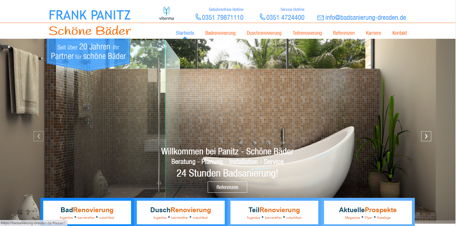 Webseite für Handwerksbetrieb zur Badrenovierung in Dresden - Sachsen