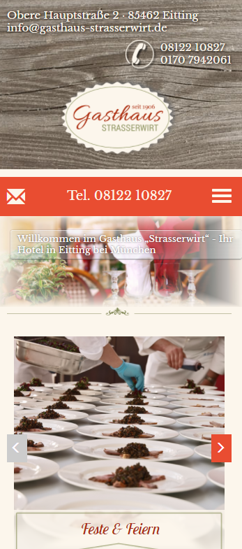 Webseite mit Smartphone-Optimierung für Gasthaus bei Erding & München